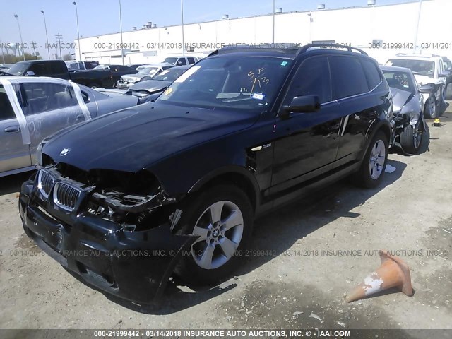 WBXPA93496WG77364 - 2006 BMW X3 3.0I BLACK photo 2