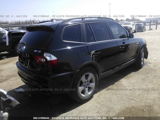 WBXPA93496WG77364 - 2006 BMW X3 3.0I BLACK photo 4