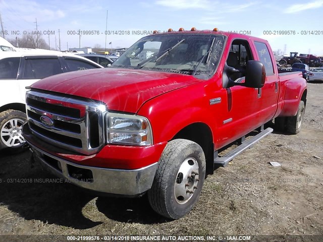 1FTWW33P46ED05645 - 2006 FORD F350 4X4 SUPER DUTY RED photo 2