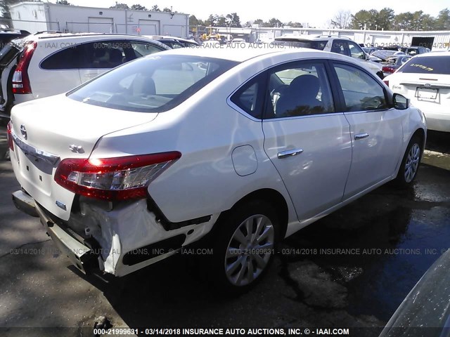 3N1AB7AP3EL665040 - 2014 NISSAN SENTRA S/SV/SR/SL WHITE photo 4