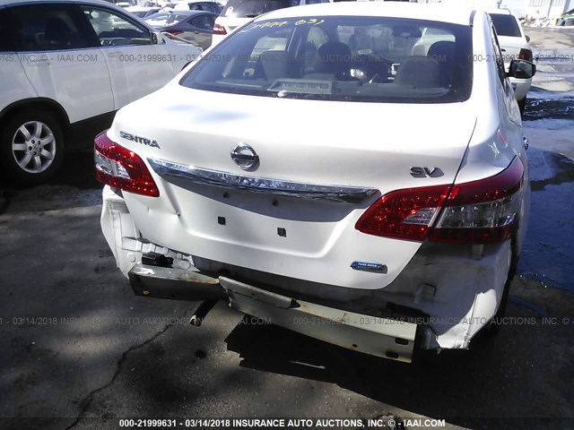 3N1AB7AP3EL665040 - 2014 NISSAN SENTRA S/SV/SR/SL WHITE photo 6