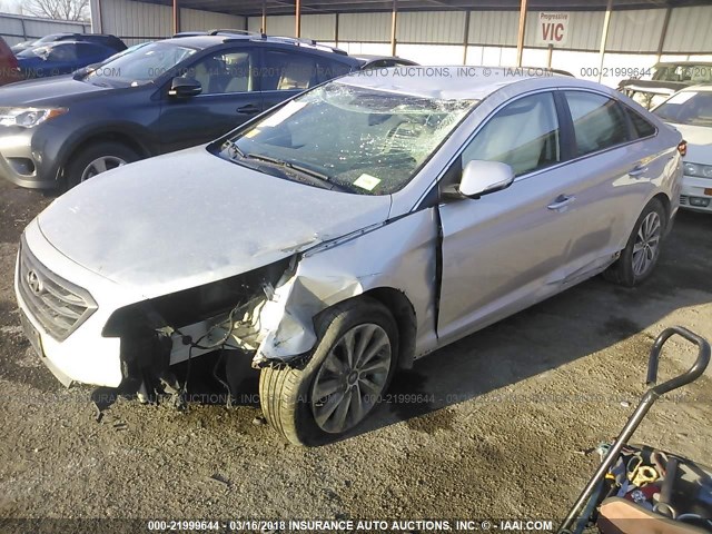 5NPE34AF0FH032532 - 2015 HYUNDAI SONATA SPORT/LIMITED SILVER photo 2