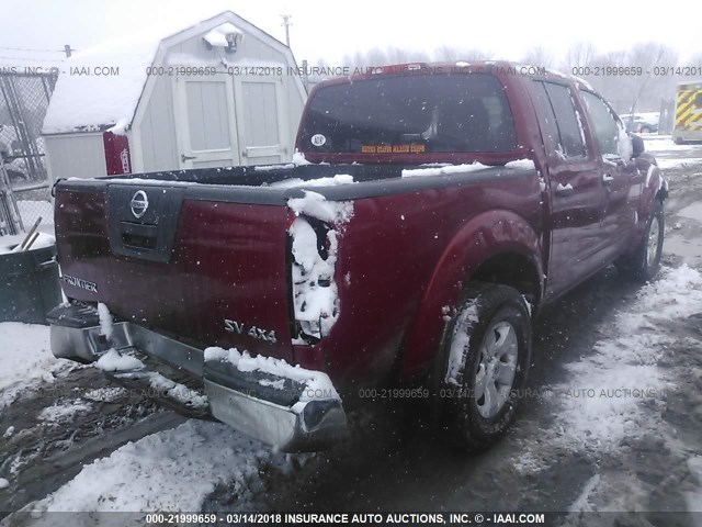 1N6AD0EV3BC430505 - 2011 NISSAN FRONTIER S/SV/SL/PRO-4X RED photo 4