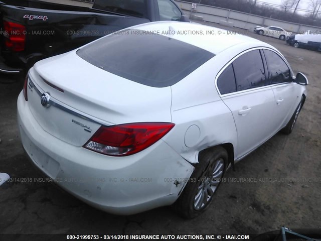 W04GS5EC2B1134993 - 2011 BUICK REGAL CXL WHITE photo 4