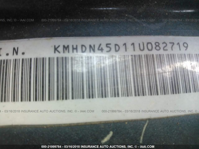 KMHDN45D11U082719 - 2001 HYUNDAI ELANTRA GLS/GT BLUE photo 9