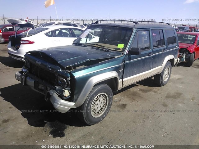 1J4FJ78S8TL135679 - 1996 JEEP CHEROKEE COUNTRY GREEN photo 2