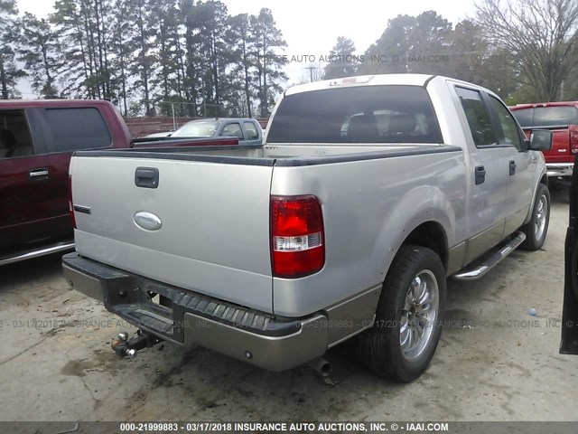 1FTPW12V66KD78753 - 2006 FORD F150 SUPERCREW SILVER photo 4