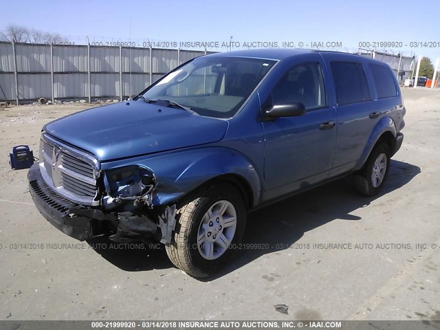 1D4HD38N04F149877 - 2004 DODGE DURANGO ST BLUE photo 2