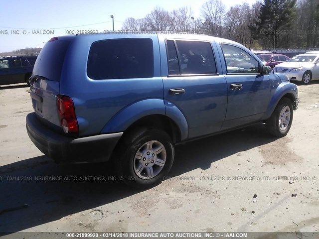 1D4HD38N04F149877 - 2004 DODGE DURANGO ST BLUE photo 4