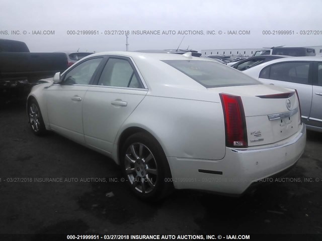 1G6DT57V590103728 - 2009 CADILLAC CTS HI FEATURE V6 WHITE photo 3