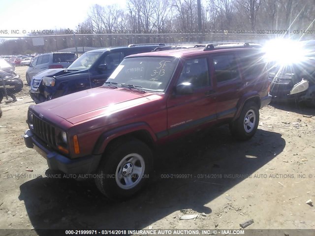 1J4FT68S8XL656458 - 1999 JEEP CHEROKEE SPORT/CLASSIC წითელი ფოტო 2
