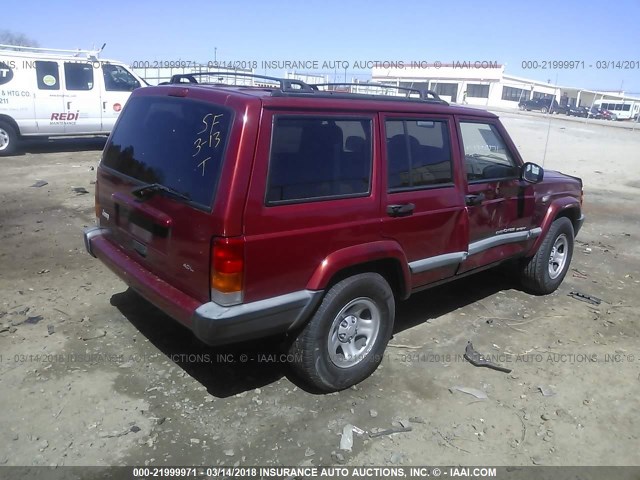 1J4FT68S8XL656458 - 1999 JEEP CHEROKEE SPORT/CLASSIC წითელი ფოტო 4