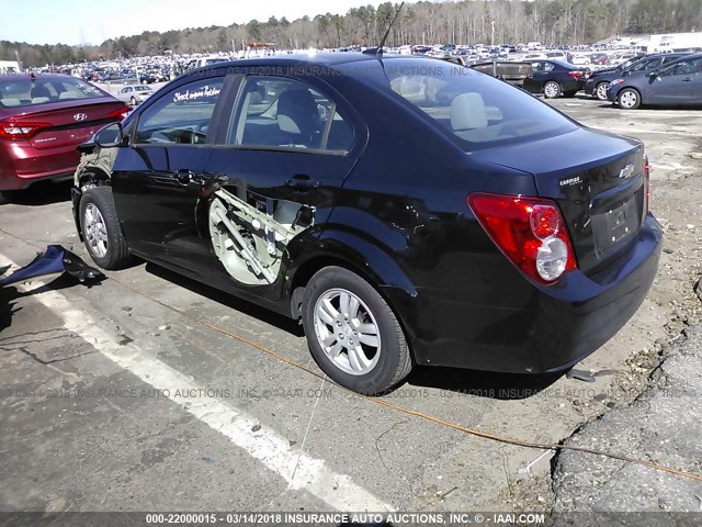 1G1JA5SH8C4116182 - 2012 CHEVROLET SONIC LS 黑色 照片 3