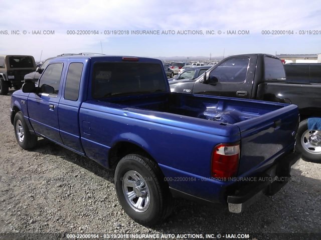 1FTYR44U14PA01474 - 2004 FORD RANGER SUPER CAB BLUE photo 3