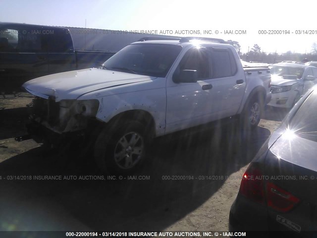 1FMEU31K57UA03650 - 2007 FORD EXPLORER SPORT TR XLT WHITE photo 2