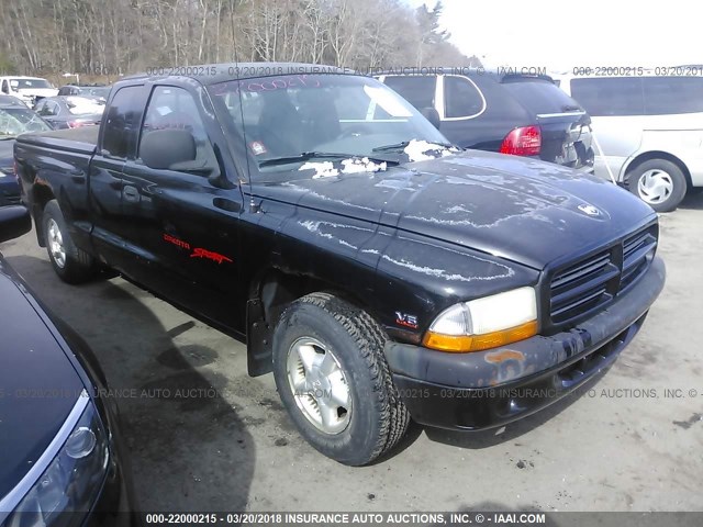 1B7GL22X3XS249337 - 1999 DODGE DAKOTA BLACK photo 1