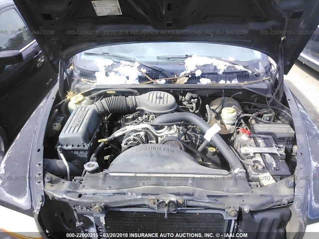 1B7GL22X3XS249337 - 1999 DODGE DAKOTA BLACK photo 10