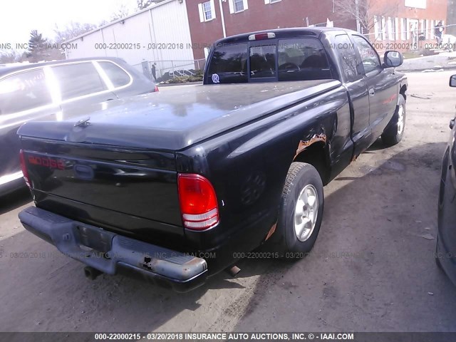 1B7GL22X3XS249337 - 1999 DODGE DAKOTA BLACK photo 4