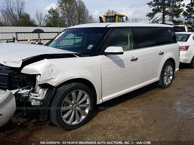 2FMGK5D85EBD36668 - 2014 FORD FLEX LIMITED WHITE photo 2