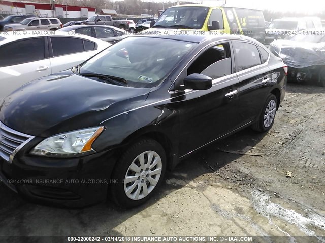 3N1AB7AP3EL684784 - 2014 NISSAN SENTRA S/SV/SR/SL BLACK photo 2