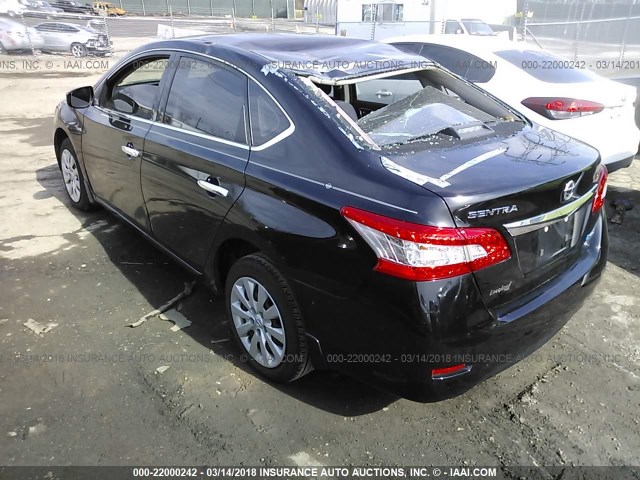 3N1AB7AP3EL684784 - 2014 NISSAN SENTRA S/SV/SR/SL BLACK photo 3