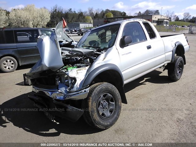 5TEWN72N84Z388937 - 2004 TOYOTA TACOMA XTRACAB SILVER photo 2