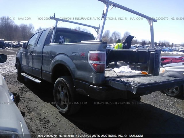 1FTEX1EW3AFD70149 - 2010 FORD F150 SUPER CAB GRAY photo 3