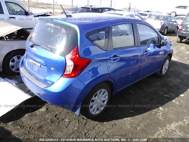 3N1CE2CP2FL387023 - 2015 NISSAN VERSA NOTE S/S PLUS/SV/SL/SR BLUE photo 4
