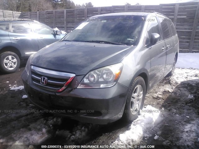 5FNRL38657B448383 - 2007 HONDA ODYSSEY EXL ნაცრისფერი ფოტო 2