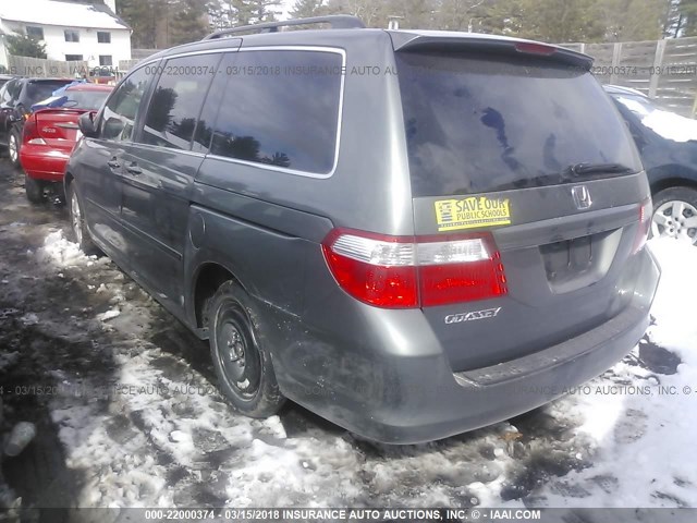 5FNRL38657B448383 - 2007 HONDA ODYSSEY EXL ნაცრისფერი ფოტო 3