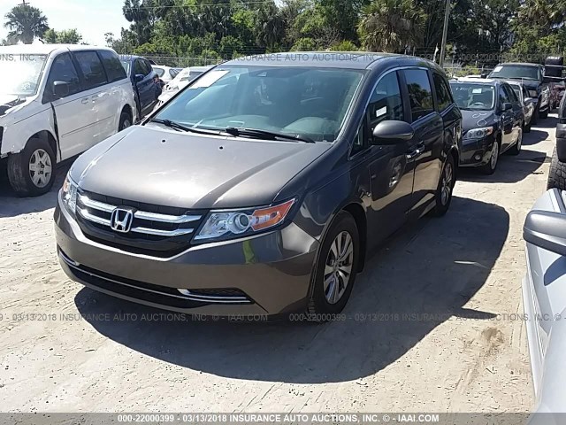 5FNRL5H61EB036227 - 2014 HONDA ODYSSEY EXL GRAY photo 2