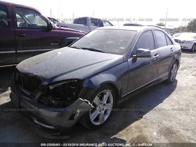 WDDGF5EB6BA461422 - 2011 MERCEDES-BENZ C 300 GRAY photo 2