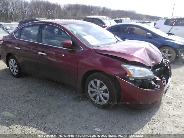 3N1AB7AP0DL780998 - 2013 NISSAN SENTRA S/SV/SR/SL RED photo 1