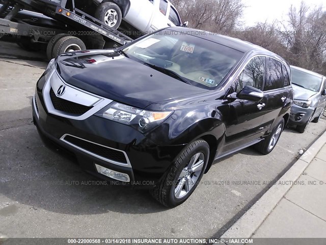 2HNYD2H37CH544510 - 2012 ACURA MDX TECHNOLOGY BLACK photo 2