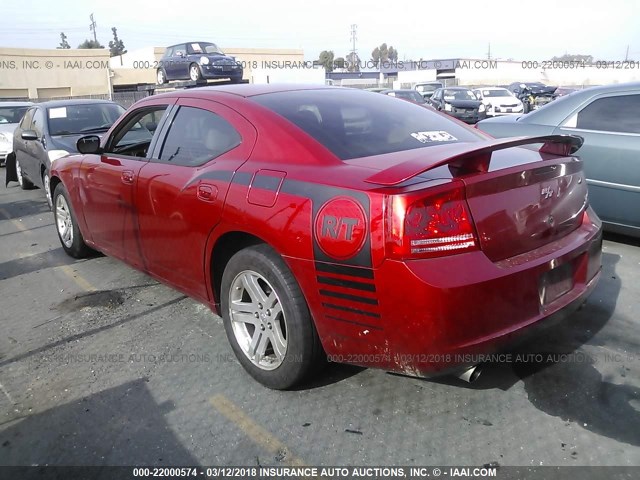 2B3KA53H36H489021 - 2006 DODGE CHARGER R/T RED photo 3