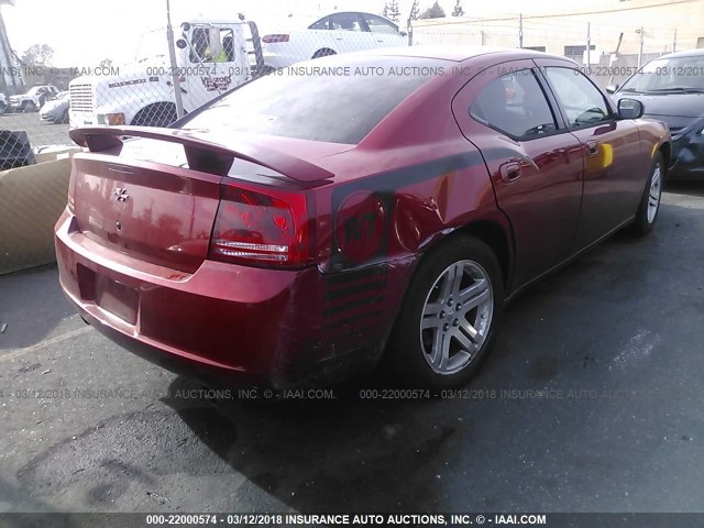 2B3KA53H36H489021 - 2006 DODGE CHARGER R/T RED photo 4
