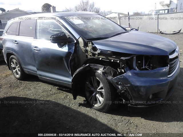 5TDJKRFH0ES024223 - 2014 TOYOTA HIGHLANDER XLE 灰色 照片 1