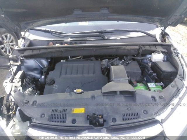 5TDJKRFH0ES024223 - 2014 TOYOTA HIGHLANDER XLE 灰色 照片 10