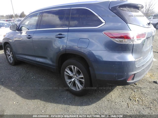 5TDJKRFH0ES024223 - 2014 TOYOTA HIGHLANDER XLE 灰色 照片 3