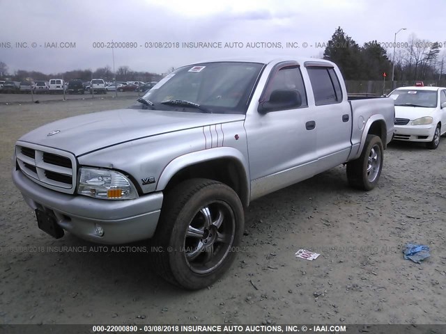 1B7HG38N52S670540 - 2002 DODGE DAKOTA QUAD SPORT/QUAD R/T SILVER photo 2