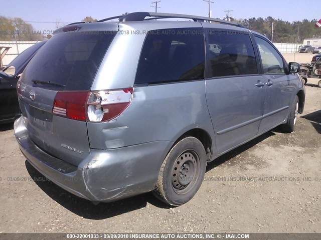 5TDZA23C75S285998 - 2005 TOYOTA SIENNA CE/LE BLUE photo 4