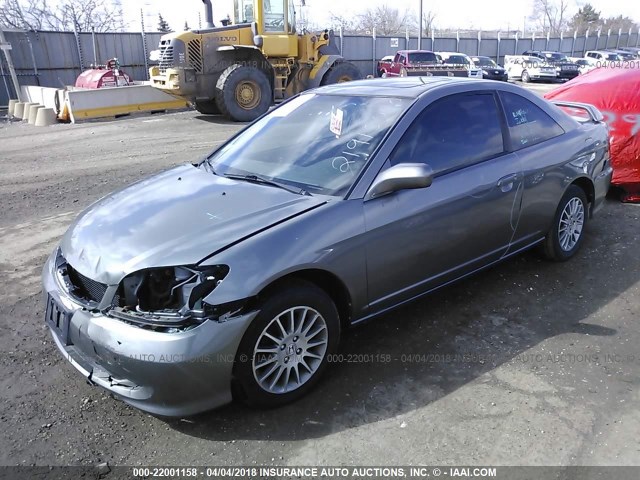 1HGEM22925L063075 - 2005 HONDA CIVIC EX GRAY photo 2