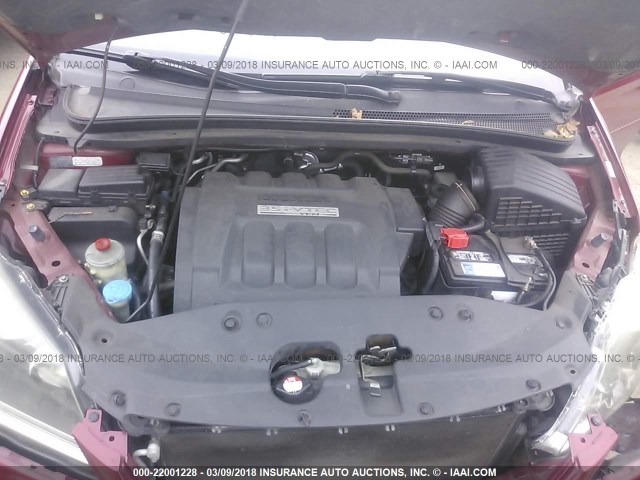 5FNRL38715B117242 - 2005 HONDA ODYSSEY EXL წითელი ფოტო 10