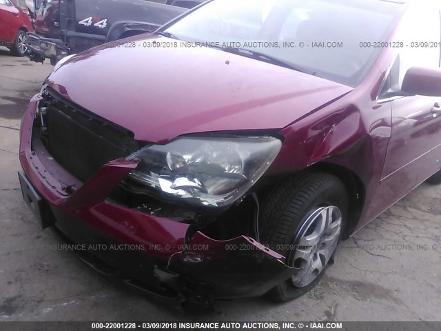 5FNRL38715B117242 - 2005 HONDA ODYSSEY EXL წითელი ფოტო 6