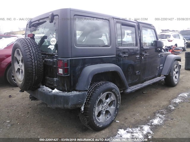 1C4BJWDG0DL632632 - 2013 JEEP WRANGLER UNLIMITE SPORT BLACK photo 4