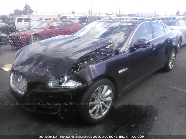 SAJWA0ESXDPS73222 - 2013 JAGUAR XF ბურგუნდია ფოტო 2