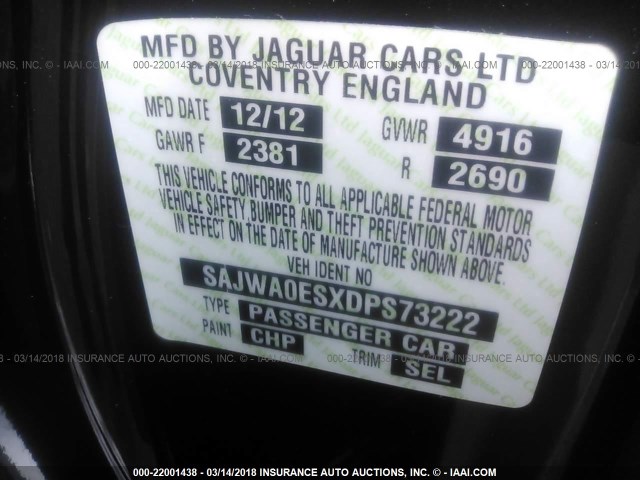 SAJWA0ESXDPS73222 - 2013 JAGUAR XF ბურგუნდია ფოტო 9