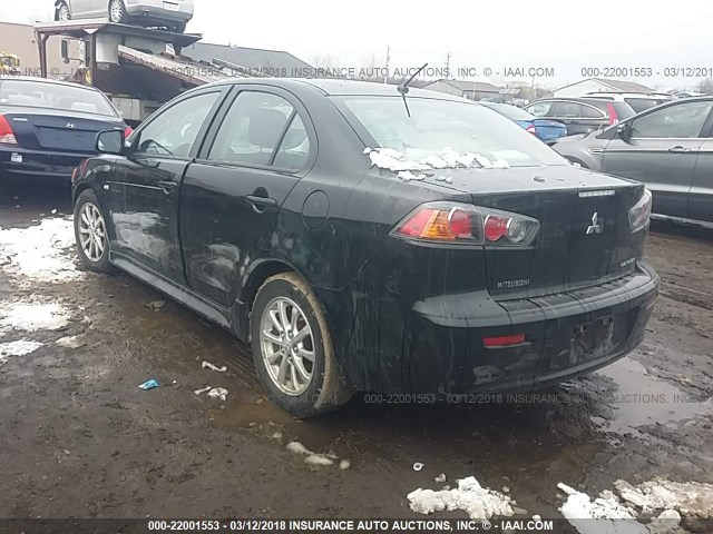 JA32U2FUXBU043449 - 2011 MITSUBISHI LANCER ES/ES SPORT BLACK photo 3