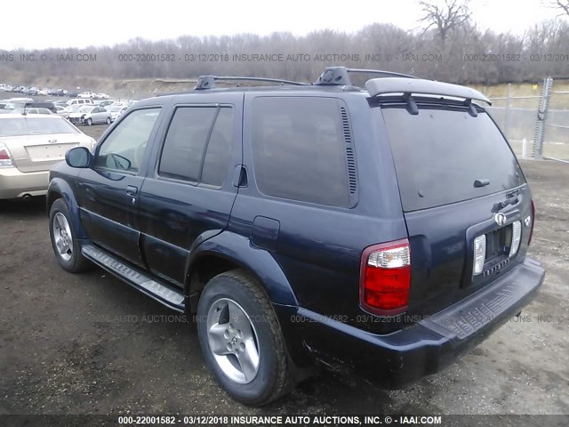 JNRDR09Y72W257429 - 2002 INFINITI QX4 BLUE photo 3