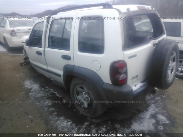 1J4GL48KX7W515205 - 2007 JEEP LIBERTY SPORT 白色 照片 3